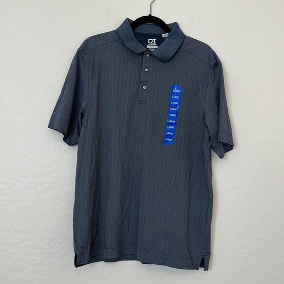 Cutter and Buck Dash Polo Golf Casual Shirt Blue Gray NEW Size L - Picture 2 of 9